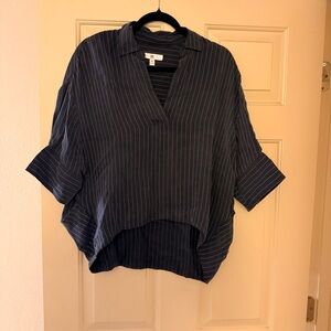 Banana republic striped popover blouse